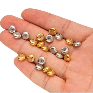 Adjustable stainless steel 8-shaped slider beads in gold and silver for DIY jewelry making