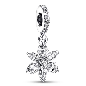 Charm a fiore in argento con pietre taglio marquise per braccialetti fai-da-te