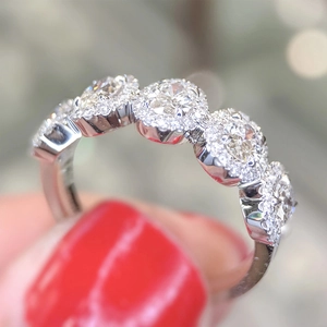 Elegante minimalistische ring met vijf ovale zirkonia's in zilver voor damesmode