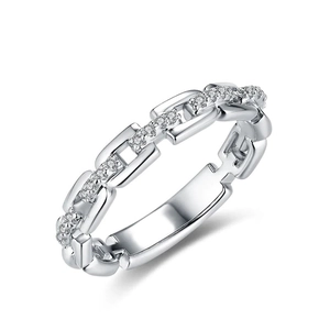 Kupfer Kettenglied Ring Mit Mikro Pavé Zirkonia Modischer Pendler Stil Stapelbarer Fingerschmuck Für Damen
