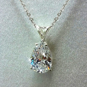 Collier Pendentif Zircon Coupe Poire Goutte Eau Bijoux En Cuivre Femmes Fiançailles Cadeau Élégant Scintillant