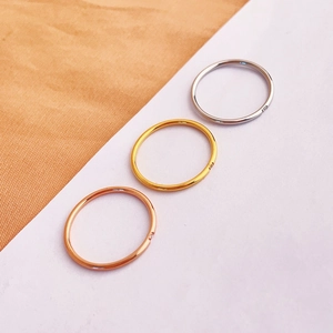 Minimalist stackable thin 925 silver rings set in gold, rose gold and silver finishes
