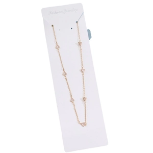Collar largo chapado en oro de 14K con siete colgantes geométricos de cristal triangular