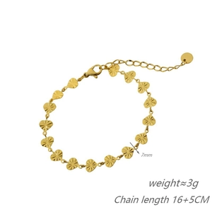 Detail of gold heart link bracelet with 7mm textured charms and 16+5cm adjustable chain