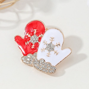 Spilla di Natale in Lega di Strass Smalto Babbo Natale Renna Fiocco di Neve Ghirlanda Campana Spilla Pin Gioielli Festivi Regalo Donna Uomo