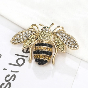 Exquisite Alloy Rhinestone Honeybee Brooch Pin For Women Vintage Gold Animal Shape Fashion Jewelry Accessories Gift