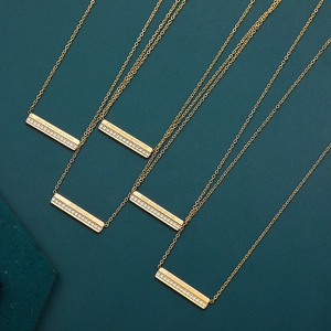 Collana con Ciondolo a Barra in Acciaio Inossidabile con Citazione Ispiratrice Incisa Strass Zirconia Collana Gioielli per Uomo Donna
