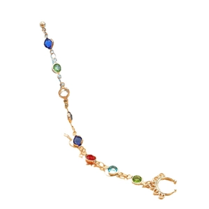 Chaîne de nez à oreille style punk avec perles en verre colorées et maillons dorés