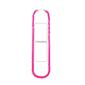 70cm fluorescent pink translucent acrylic chain for eyewear and masks with rubber loops