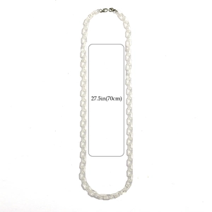 70cm clear acrylic link chain with silver lobster clasps for glasses and masks