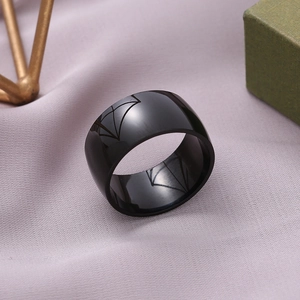 Anello in Acciaio Inossidabile a Fascia Larga Punk Semplice per Uomo Minimalista Lucido Accessorio per Gioielli Oro Argento Nero