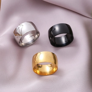 Anelli minimalisti in acciaio inossidabile da 11mm in argento, nero e oro