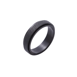 Minimalistischer schwarzer Edelstahl-Ring mit mattierter Oberfläche für Herren
