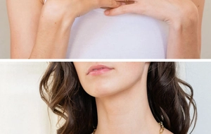 Vue détaillée du collier grosse chaîne trombone en acier inoxydable plaqué or 18 carats