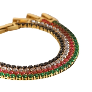 Bracciali tennis in acciaio inossidabile placcato oro 18K con zirconi colorati