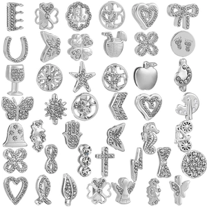 Legering Strass Charmes DIY Sieraden Maken Accessoires Zilver Kleur Hart Ster Bloem Vormen Armband Sieraden