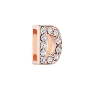 10mm Roségold Buchstabe D Schiebeperle mit Strasssteinen für DIY Armbänder