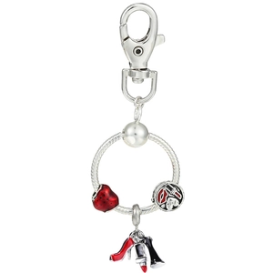 Fashion DIY Enamel Charm Keychain For Women Silver Plated High Heel Lipstick Lip Strawberry Charms Key Holder Valentine Jewelry Gift