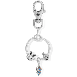 DIY Retro Silber Metall Hase Schlüsselanhänger Mit Emaille Streifen Anhänger Für Damen Auto Tasche Schlüsselring Schmuck Geschenk