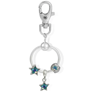 Mode Legierung Stern Strass Schlüsselanhänger Mit Karabinerverschluss Runder Schraubring Für Auto Tasche Damen Dekos Schmuck