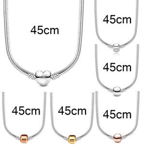 Collier Chaîne Serpent en Alliage à la Mode pour Femmes Fermoir Barillet en Forme de Cœur Électroplaqué Brillant Bijoux de Base DIY