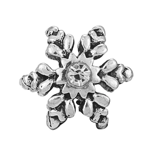 Pendentif flocon de neige en argent avec zircon central pour bijoux DIY