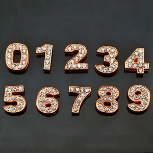 Ciondoli Numerici Fai da Te in Lega Con Strass per la Creazione di Gioielli Oro Rosa Argento Pendenti in Metallo Numeri da Zero a Nove