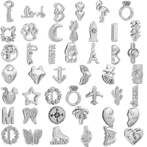 Alloy Rhinestone Heart Letter Animal Shape DIY Beads Charms For Jewelry Making Bracelet Necklace Handcrafted Accessories