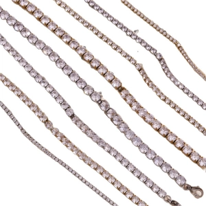 Classic 18K gold plated tennis bracelets with sparkling zircon stones in various sizes