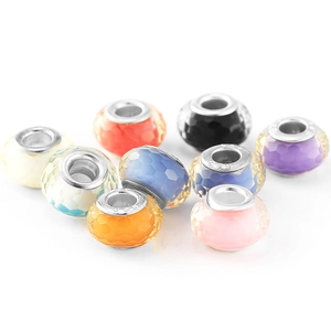Faceted S925 silver core resin charms for DIY jewelry making in assorted vibrant colors
