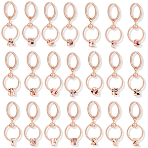 Alphabet Buchstabe Schlüsselanhänger Roségold Legierung Anhänger Auto Schlüsselring Für Damen Taschen Mode Accessoire Schmuck Geschenk