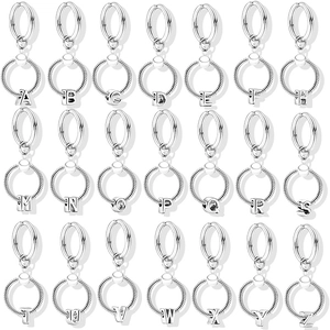 Mode Silber Alphabet Buchstabe A-Z Schlüsselanhänger Schlangenkette Textur Kreis Anhänger Schlüsselring Für Tasche Charme Damen Herren Schmuck