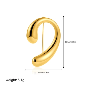 Detail view of 18k gold teardrop earring dimensions 43mm height and 32mm width