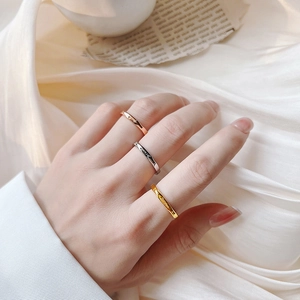Je T'aime Letter Engraved Titanium Steel Ring For Women Minimalist French Style Non-fading Polished Finger Ring Romantic Jewelry Gift