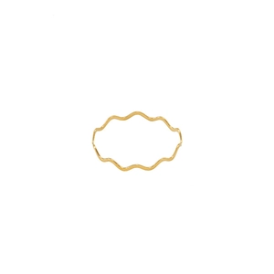 Anello sottile a onde in acciaio inossidabile placcato oro 18k dal design minimal