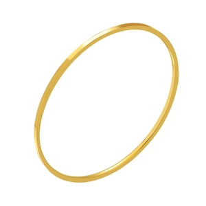 Minimalist 18K gold plated stainless steel slim round bangle bracelet for women