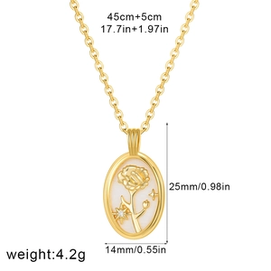 Détail du pendentif fleur en or 18 carats avec dimensions 25x14mm et poids de 4,2g