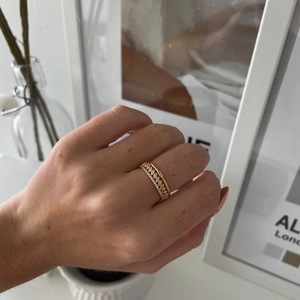 18K Gold Plated Copper Zircon Stackable Ring Set For Women Vintage Marquise Baguette Cut Rhinestone Eternity Band Jewelry
