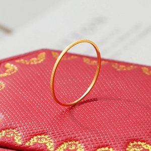 Minimalist Titanium Steel Sandblasted Band Ring For Women Ultra Thin Frosted Skin Friendly Stackable Finger Ring Elegant Daily Jewelry