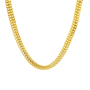 Goldene geflochtene Weizenkette aus Titanstahl mit minimalistischem Design