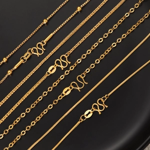 Fashion Titanium Steel Chain Necklace For Men Women Real 24K Gold Plated Minimalist M Clasp Link Chain Everyday Jewelry