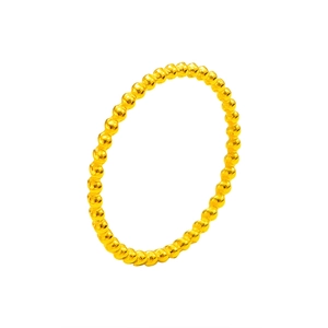 Minimalist 18K gold plated titanium steel beaded ring with polished round spheres