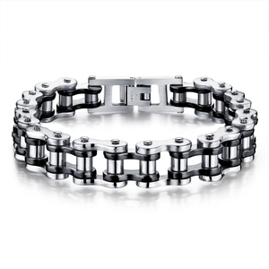 Herren Titanstahl Motorrad Kette Armband Industrie Rock Punk Stil Edelstahl Bi-Color Gliederkette Handschmuck