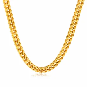 Heren Dikke Vergulde Roestvrijstalen Franco Ketting Hip Hop Vintage Gevlochten Schakelketting Sieraden Voor Dagelijks Feest