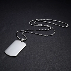 Minimalist Stainless Steel Dog Tag Necklace For Men Women Polished Blank Military Style Pendant Necklace Jewelry Gift
