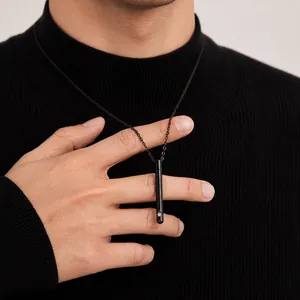 Edelstahl Urne Halskette Für Asche Gedenk Anhänger Zylindrische Bar Halskette Mit Strass Für Herren Damen Gedenk Schmuck