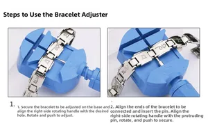 Watch band link remover tool demonstration for metal bracelet adjustment and repair