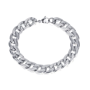 Herren Hip Hop Punk Edelstahl Panzerarmband Schwere Metall Gestreifte Kette Armband Für Männer Mode Schmuck Geschenk
