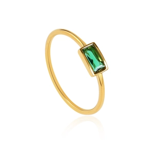 Minimalistische Roestvrijstalen Rechthoekige Strass Open Ring Voor Dames Verguld Geometrische Kleurrijke Ingelegde Vinger Sieraden Cadeau