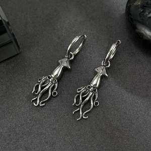 Roestvrijstalen Octopus Inktvis Tentakel Druppeloorringen Voor Dames Zeewezen Thema Gotische Punk Stijl Strass Oog Sieraden